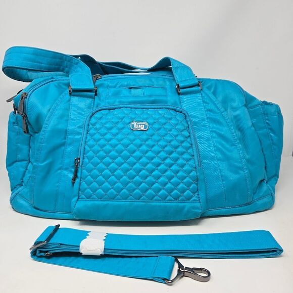 Lug Propeller Aqua Blue Duffle Bag Quilted Carry On Crossbody Shoulder Bag - Picture 1 of 11